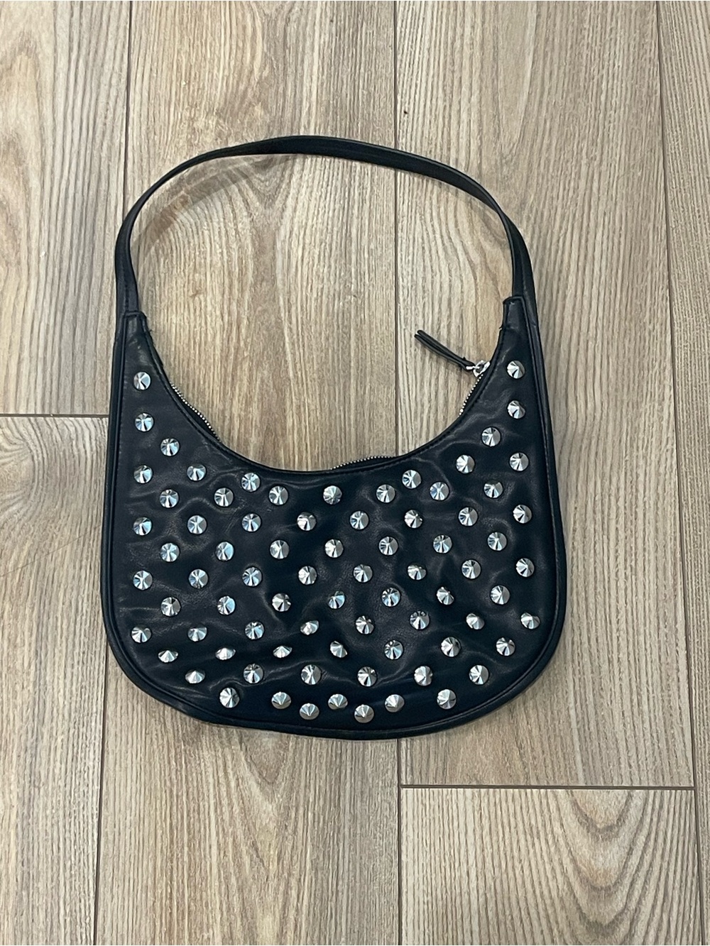 Mango Black Studded Shoulder Bag